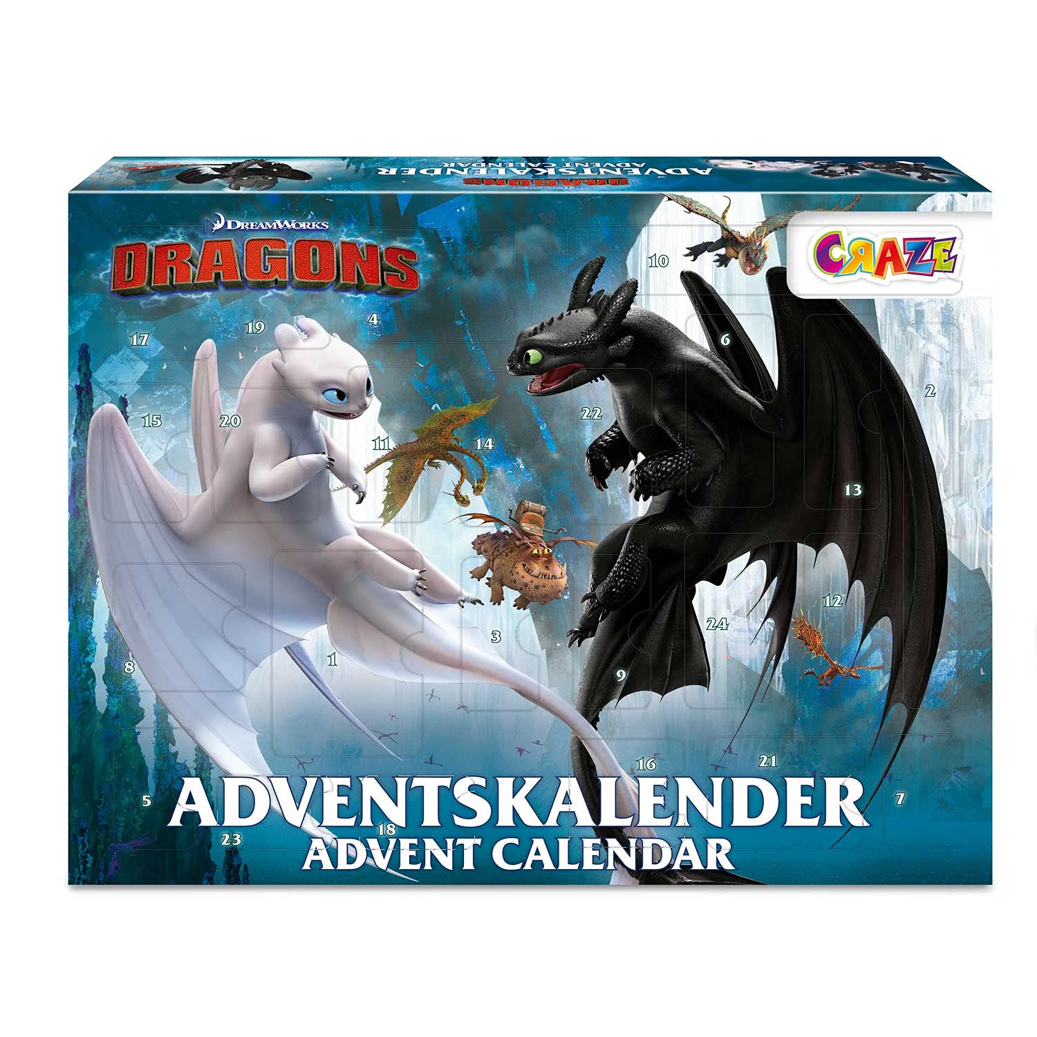 CRAZE 24645 advent toys calendar 2020 DRAGONS 3 kids calendar How to train your dragon for boys creative content great surprises