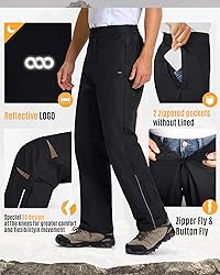 33,000ft Men's Rain Pants Full Zip Waterproof Pants