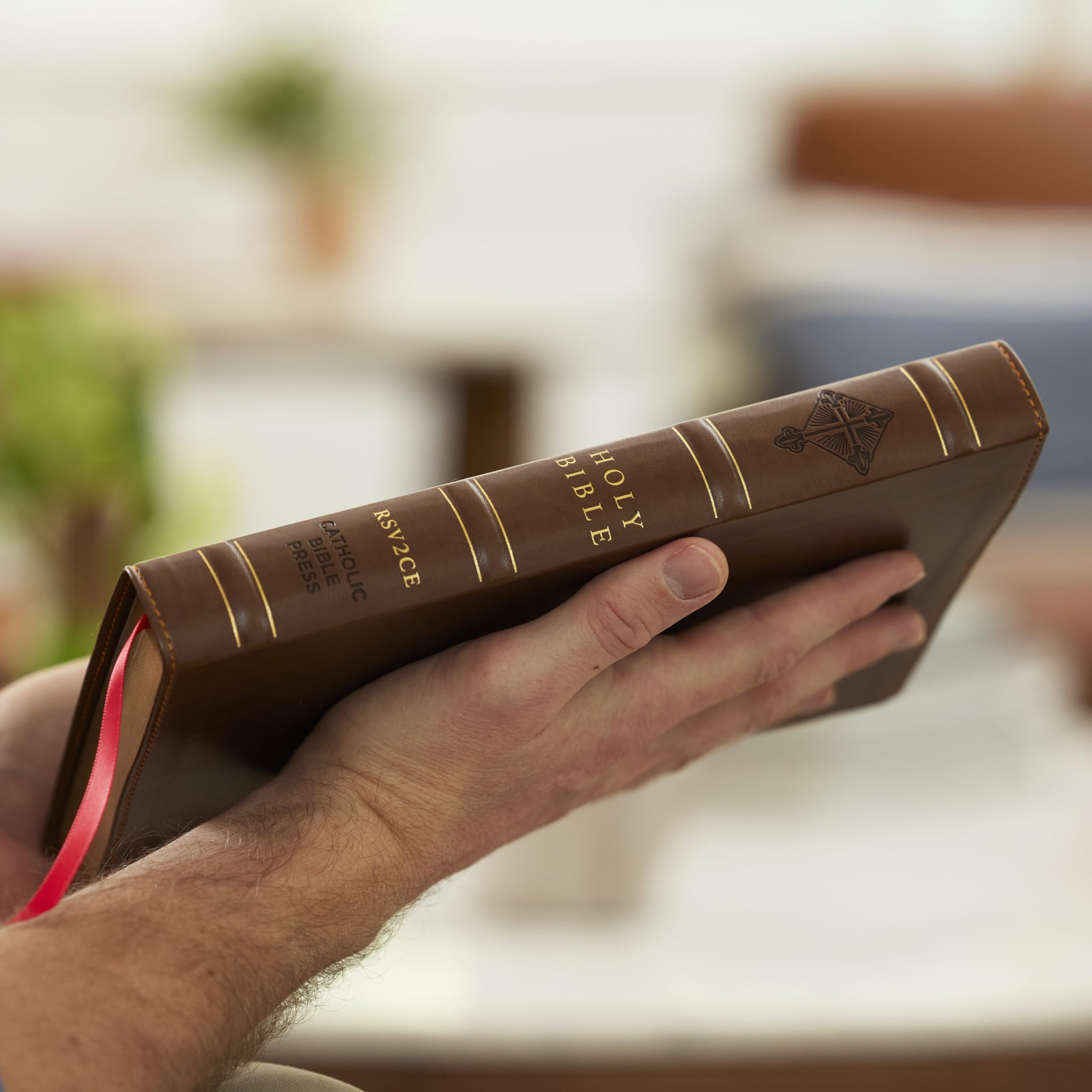 RSV2CE, Thinline Large Print Catholic Bible, Brown Leathersoft, Comfort Print