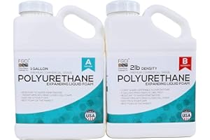 FGCI Polyurethane Expanding Liquid Foam 2 Gallon KIT, 2 LB Density Polyurethane Foam, Includes 1 Gallon Part A & 1 Gallon Part B, 2 Part Polyurethane Marine Foam, Coast Guard CERTIFIABLE AS Flotation Foam
