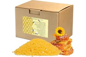 Granulés de cire d'abeille jaune de 2,3 kg, cire d'abeille biologique triple filtrée pour la fabrication de bougies, soins de