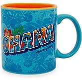 Disney Lilo & Stitch Ohana Hawaiian Palm Ceramic Mug | Tropical Large Coffee Cup For Espresso, Caffeine, Beverages, Home & Kitchen Essentials | Cute Gifts and Collectibles | Holds 20 Ounces
