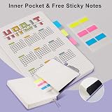 EMSHOI Graph Paper Notebook A5 320 Pages Leather Hardcover 100gsm Pink view 4