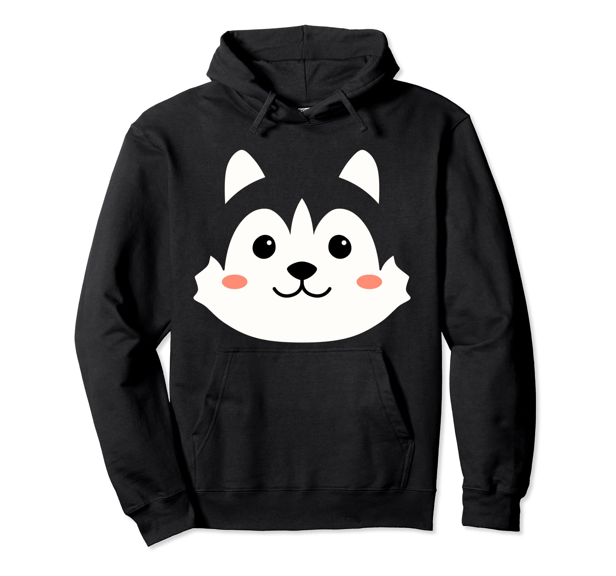 Husky Dog Animal Face Fancy Dress Costume Carnival Pullover Hoodie