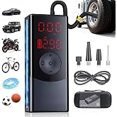 PUFFORO Tire Inflator Portable Air Compressor, Air Pump for Car with LED Light &amp; Digital Pressure Gauge, 150 PSI, Auto Shut-Off, Rechargeable Cordless for Cars, Motorcycle, Bikes, Balls