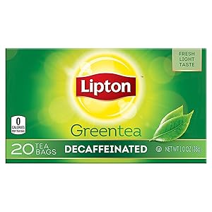 Lipton Green Tea Bags, Decaffeinated, 20 ct Pack of 6