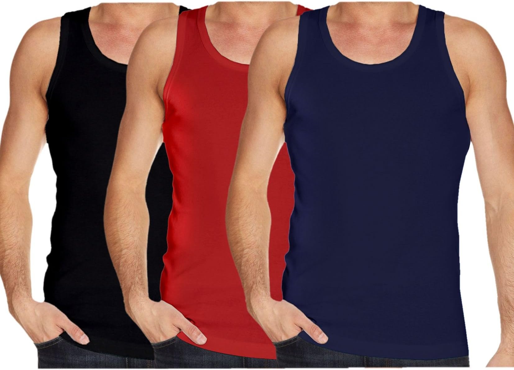 New Mens Gaffer Brand Multi Pack Lot Basic Regular Fit Cotton Vest Tank Top