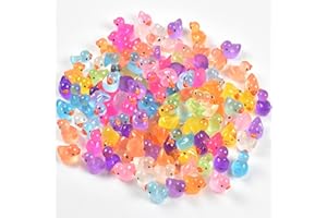 IFUNLONG 120Packs Glow in The Dark Ducks Bulk Toys for Party Favors 3+ Boys and Girls, Dollhouse Decor Micro Fairy Garden Landscape Aquarium Tiny Toys