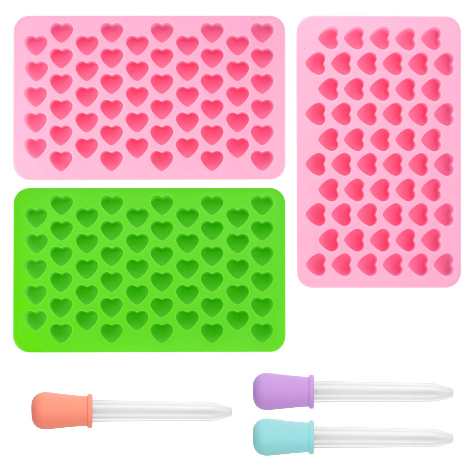 Love Hearts Chocolate Moulds, Silicone Moulds, Wax Melts Mould, Candy Melts Mould, DIY Mold and Dropper Set for Cookie, Jelly, Gummy, Candy, Baking Cake Decorating