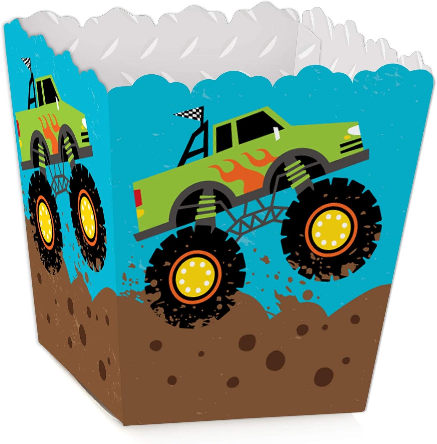 Amazon Com Big Dot Of Happiness Smash And Crash Monster Truck Party Mini Favor Boxes Boy Birthday Party Treat Candy Boxes Set Of 12 Toys Games