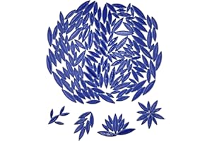 BTMIEY Leaf Petal Ceramic Mosaic Tiles for Crafts, 500g/1.1LB Irregular Mosaic Pieces, Petal Mosaic Tiles DIY Mosaic Making Stones for Craft Hobby Arts Wall Decoration (Royal Blue)