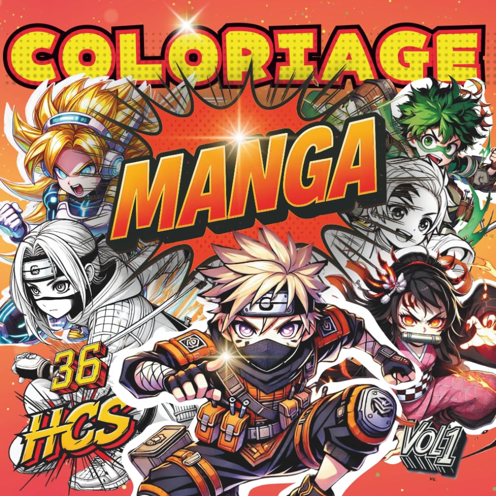 voir fiche du album Coloriage HCS: 36 Dessins MANGA Originaux de Style H.C.S. (Héros Chibi Shonen) - Inspirés d'Anime de Culture Japonaise Aesthetic - Pour Ados et Adultes
