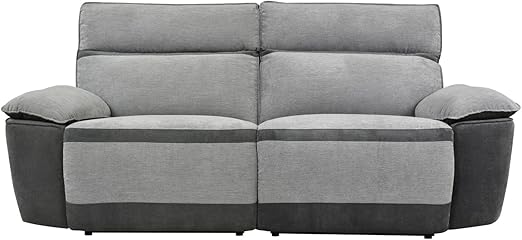 Meubletmoi Canapé Relaxation Tissu Gris 2 Places Larges Xl