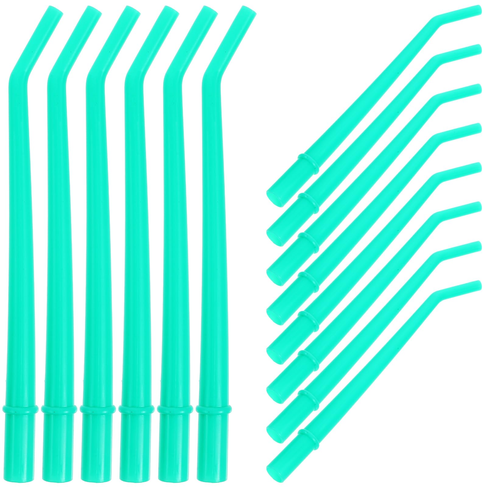 Healifty 25PCS Disposable Dental Surgical Aspirator Suction Tubes Curved Tips Dental Saliva Ejector Tips (Green)
