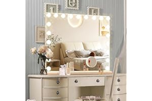 Ratsamee Hollywood Vanity Mirror with Lights, 21 Dimmable Bulbs, 3 Color Lights,Make Up Lighted Mirror, Aluminum Metal Frame, USB Charging Port（40" x 30"）