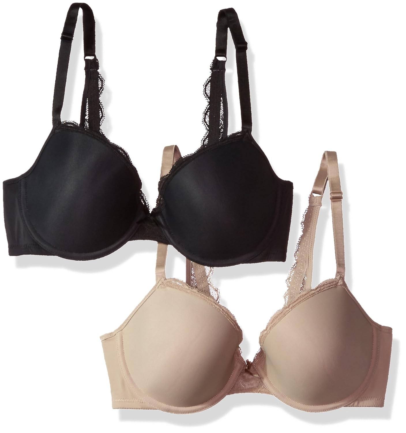 Wonderbra Womens 2 Pack Meant to Be Seen Tailored Foam Underwire Bra