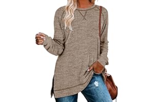 Aokosor Sweaters for Women 2024 Long Sleeve Shirts for Leggings Loose Fit Tunics