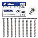 MroMax 50Pcs #6-32 Extra Long Outlet Screws, #6-32