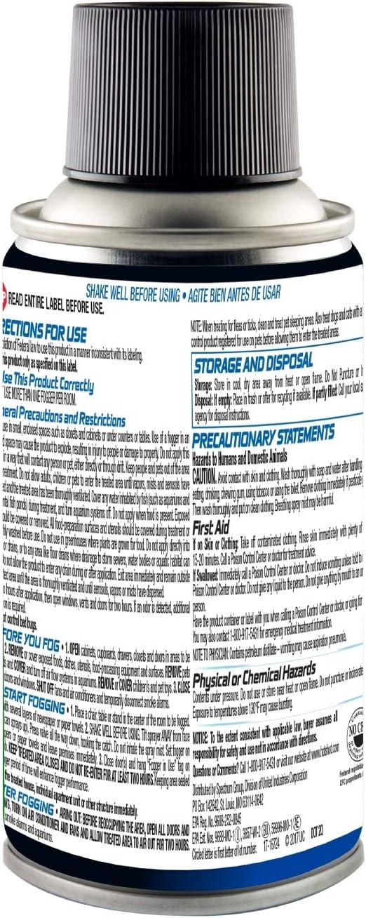 Hot Shot 100047495 HG-20177 No Mess Fogger, Aerosol, 3/1.2-Ounce, Model:100047, Case Pack of 1 : Flea Bomb : Garden & Outdoor