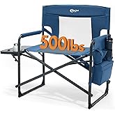 Portal 27" Oversized Director Camping Chair with Cooler, Heavy Duty Folding Chair for Adults Supports 500 LBs, Portable Outdoor Chairs for Outside Sports, Camping, Concert