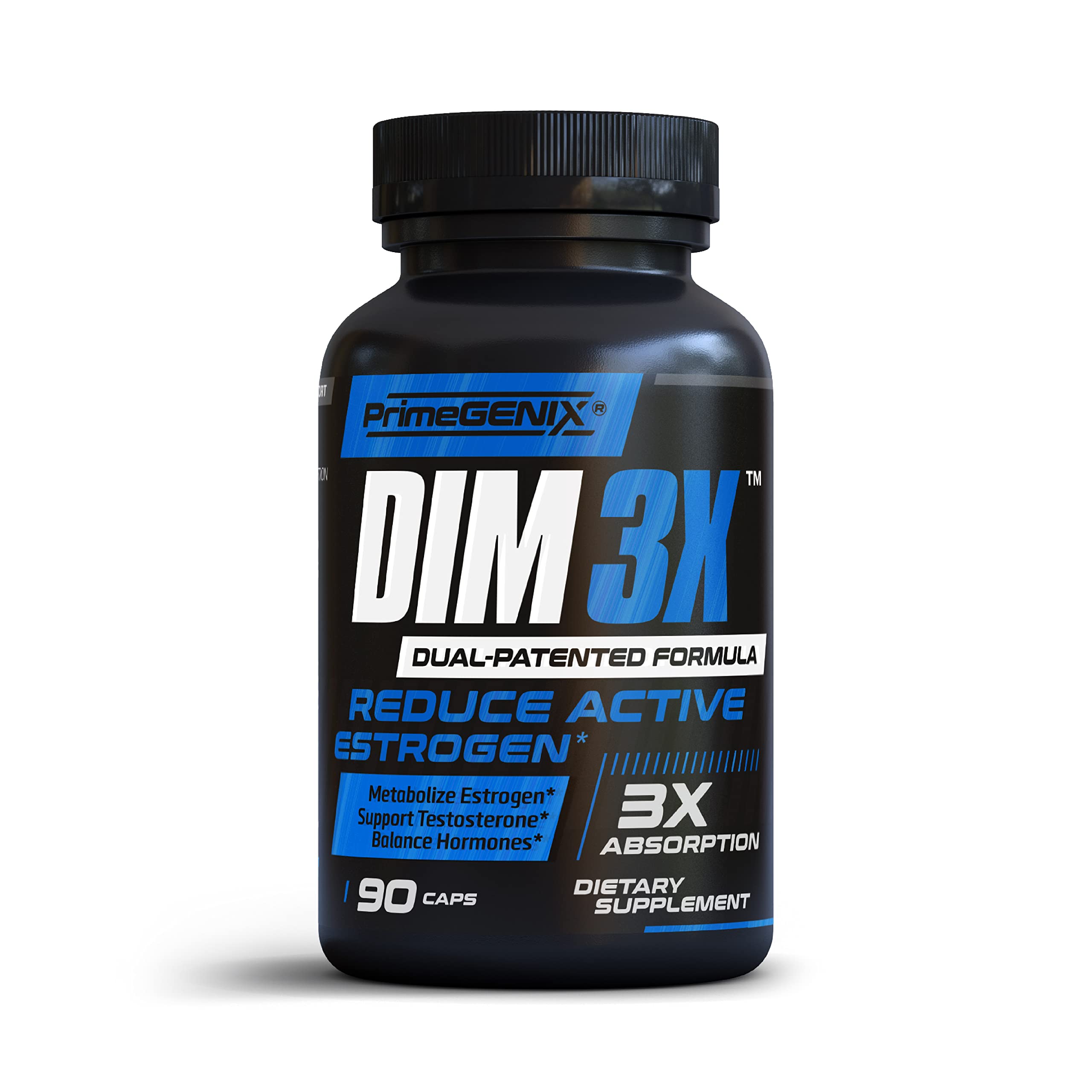 DIM 3X 200mg Supplement | Dim Estrogen Blocker for Men & Aromatase Inhibitor | Men’s Hormone Balance & Fitness Booster Supplement | 90 Capsules