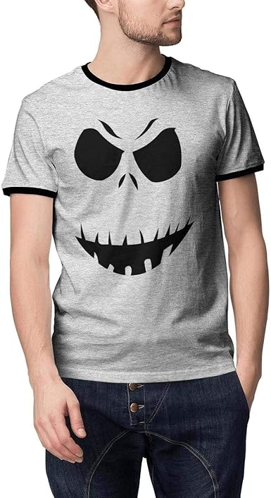 Amazon Com Men S Jack Nightmare Before Christmas Face T Shirt Fit Workout O Neck Short Sleeve T Shirt Clothing