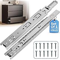 thumbnail image 2 of 450mm Drawer Slide Rails 2-Pack - 17mm Ball Bearing Slides For Kitchen Cabinets & Furniture 2 of 11