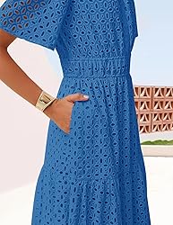 ZESICA Women's 2025 Summer Short Sleeve Maxi Dress