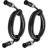 SMALL-EYE XLR Male to Male Patch Cable 5 ft 2-Pack, 3-Pin Balanced | 22AWG OFC Copper, Low Noise Audio, Reliable Connector Fit, Studio and Live Sound