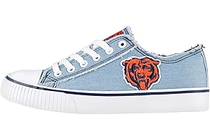 FOCO Women's NFL Denim Team Logo Ladies Fashion Low Top Canvas Sneakers Shoes