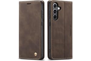 QLTYPRI Case for Samsung Galaxy S26 6.3 Inch, Vintage PU Leather Wallet Case Card Slot Kickstand Magnetic Adsorption Shockpro