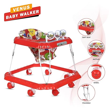 Dash Venus Baby Walker with Rattles (Red)
