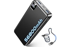便携式充电器移动电源,56800mAh 电池组,22.5W 快速充电便携式手机充电器适用于露营旅行必备兼容 iPhone 17/16/15/14/13 系列,三星,谷歌,iPhone ad-Black