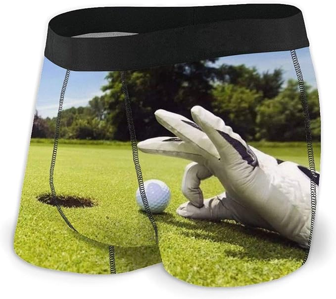 Outdoor golf course Mens Fitted Boxer Shorts Stretchy Trunks Classic