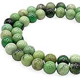 ABCGEMS African Hydrogrossular Garnet Beads AKA Transvaal Grossular Garnet (Gorgeous Black Inclusions of Chromite) Healing Energy Jewelry Making Smooth Round 8mnm