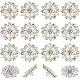 HOBBIESAY 30Pcs Small Rhinestone Buttons 0.79 Inch Clear Flower Crystal Button Embellishments Buttons Sew on Clothing Button for Women Crafts Wedding Party Bouquet Decorations Bags Shoes Supplies