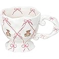 Amazon Cute Coffee Mug With Pink Bow Bear Handmade Kawaii Ceramic