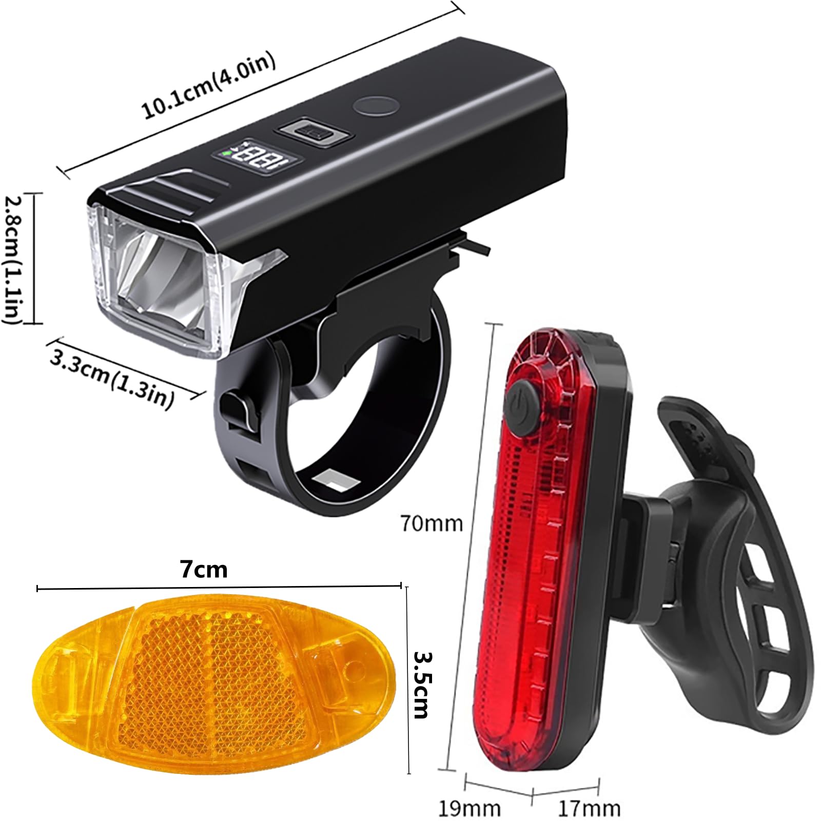 Fahrradlicht Set Fahrradlicht 5 Helligkeitsstufen Fahrradbeleuchtung Fahrrad Reflektoren Aufladbar USB C Fahrrad Zubehör IPX5 Wasserdicht LED Frontlicht und Rücklicht Set für Nachtfahrten Im Freien