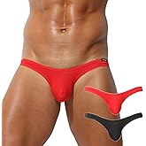 BLESO Men's Sexy Low Rise Bikini Briefs with Bulge Enhancing Pouch Modal Male Underwear for Femboy Gay Men Girly