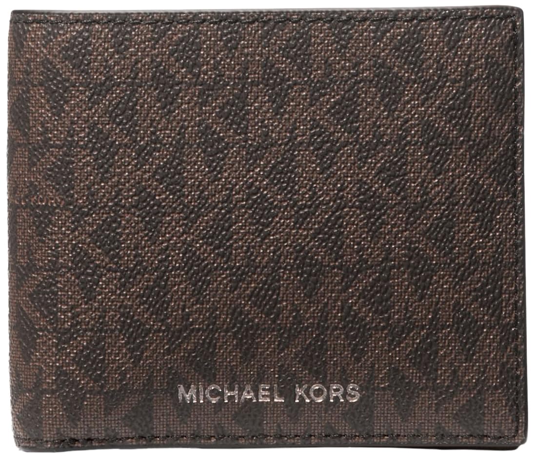 Michael Kors Men’s Hudson Billfold With ID, Brown/Black, One Size