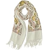 Urban CoCo Women's Embroidered Oversize Tassel Shawl Scarf Wraps for Women