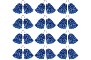 Hooshing 12/24/100PCS Pom Poms Cheerleading Metallic Foil Cheer Pom Poms with Plastic Handles for Rooters Cheering Squad Team Spirit Sports