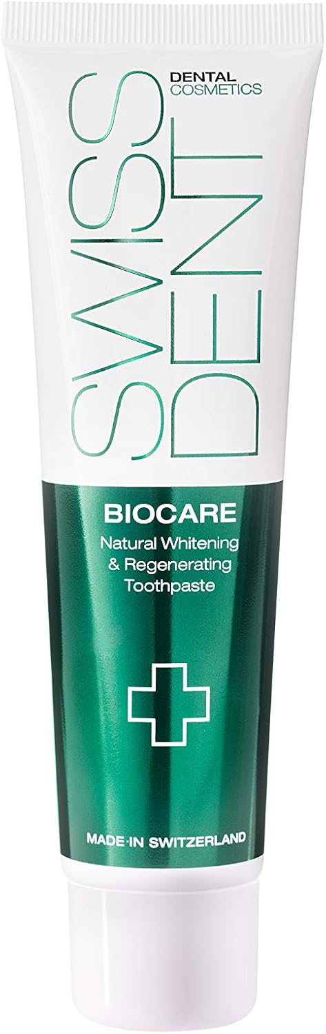 SWISSDENT Biocare Toothpaste 100ml - Natural Whitening & Regenerating - Sensitive Teeth - Protects Enamel