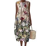 Beach Dresses Summer Fall Cotton Linen Midi Dresses