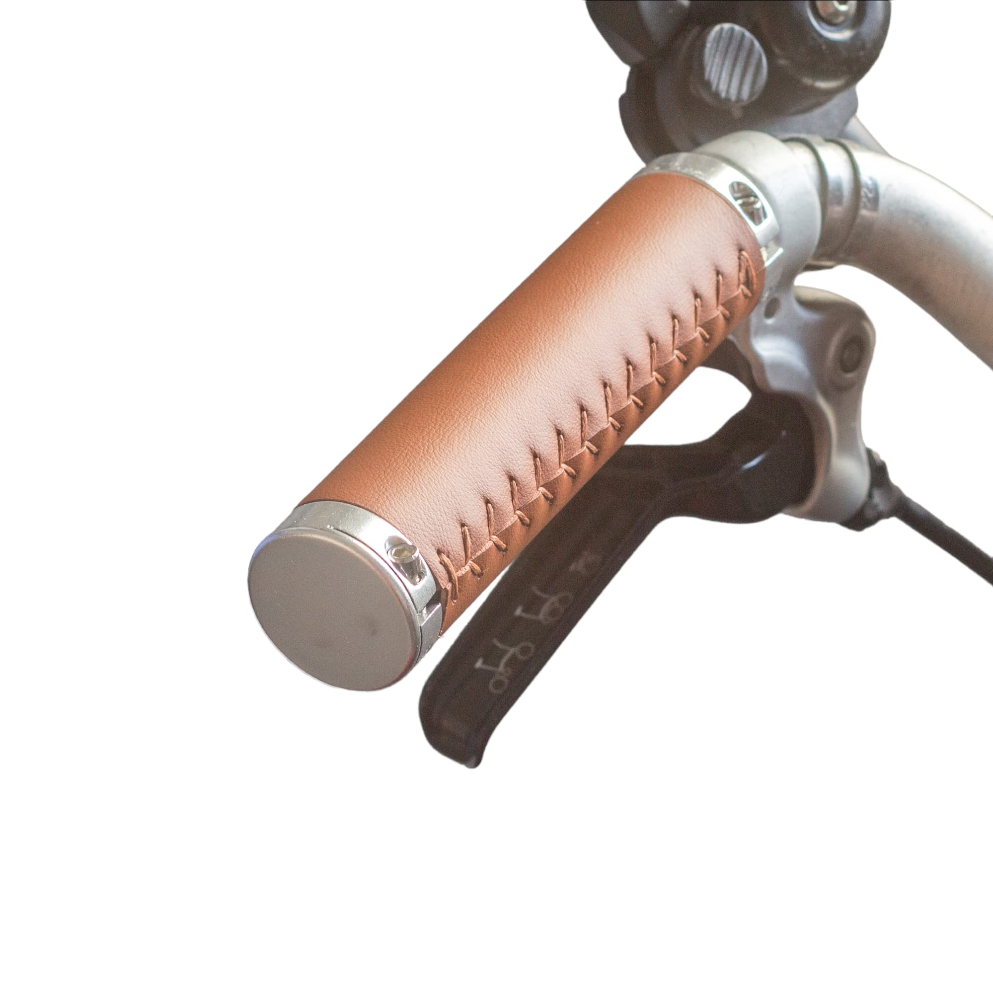 Eco Leather Grips M/H/S type Handlebar for BROMPTON Light Brown