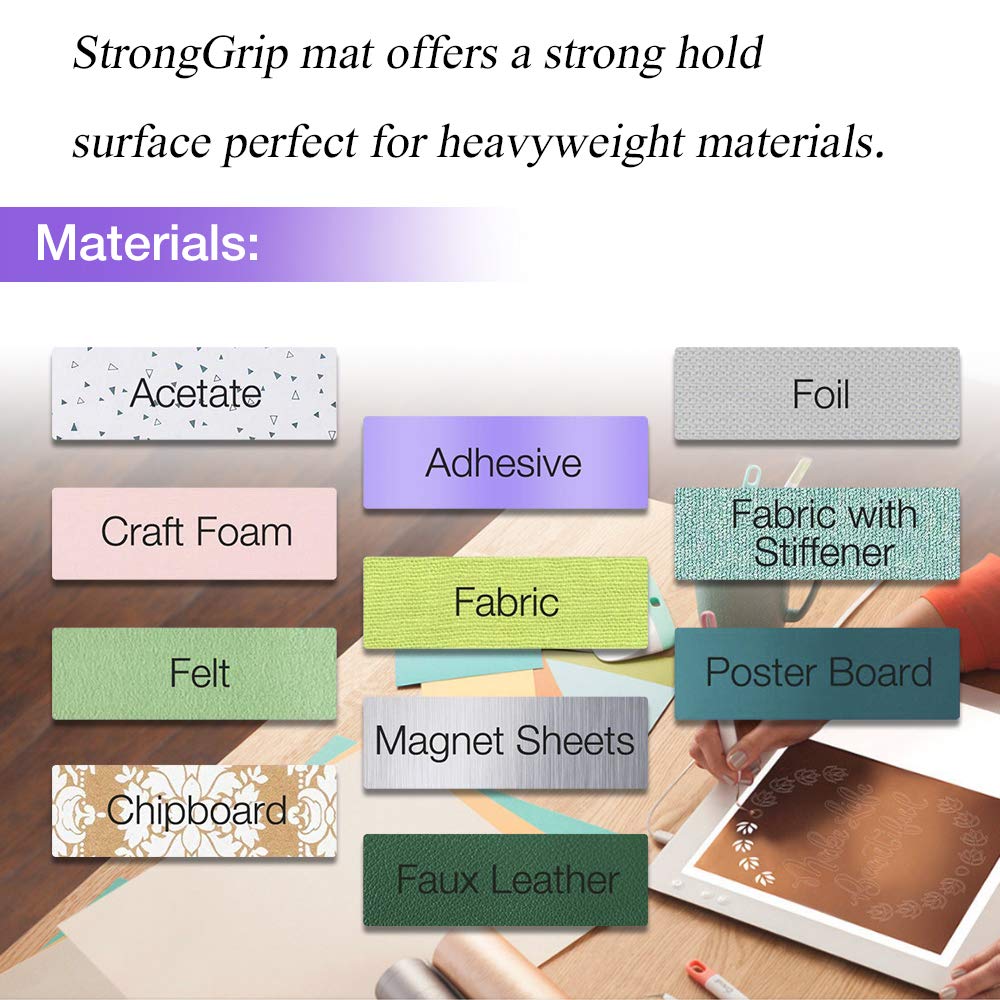 DOOHALO Cutting Mat Compatible with Cricut Joy Machine 3 Pack Replacement Adhesive Cut Mats (Green Purple Blue (Total 3 Small+3 Big Mats), 4.5