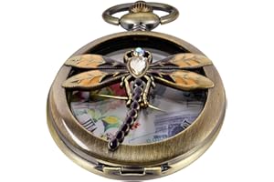 Whodoit Men's Pocket Watch, Arabic Digital Dial Pocket Watches with Chain for Men