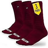 NXTRND 3 Pairs Compression Sports Crew Socks for Men, Cushion Athletic Socks, Basketball, Football and Running