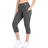 Nirlon Capri Leggings with Pockets - Capri Leggings with Pockets for Women Breathable High Waisted Capri Leggings for Women