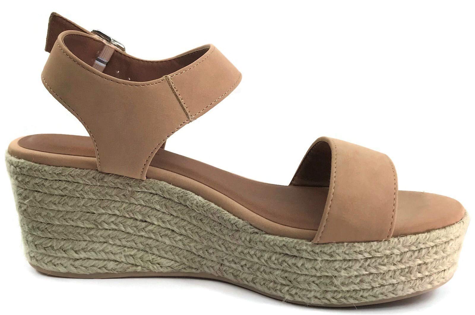City Classified Womens Wedge Espadrilles Jute Rope Trim Ankle Strap Open Toe Sandals - Image 4